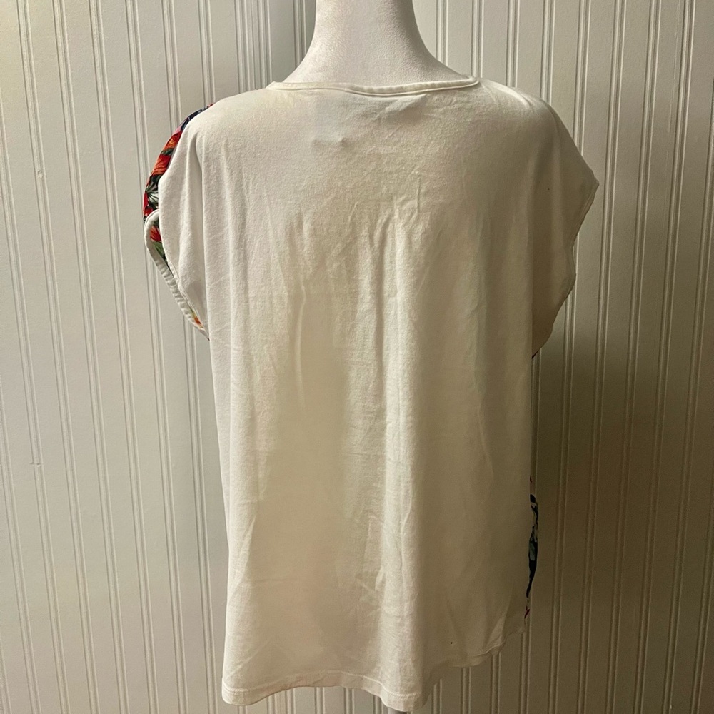 New Directions Multicolor Floral V-Neck Blouse - Picture 3 of 7